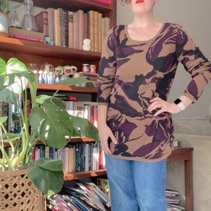 Soft Surroundings lightweight sweater brown eggplant and black